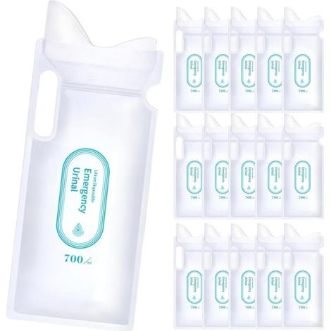 16 Pièces 700 ML Sacs À Urine Jetables Portables Sacs à Vomis,Super Absorbants Sacs d'Urine pour Camping, Sacs à Urines pour Homme, Femme, Enfant (1/5)