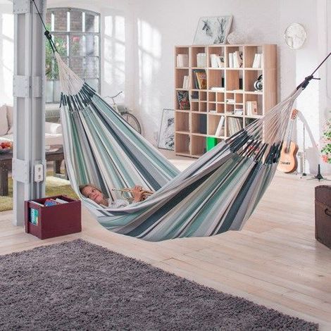 La Siesta Hamaca artesanal natural 140 cm algodón orgánico