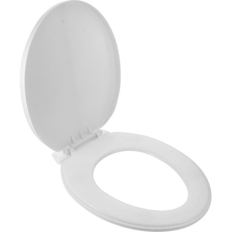 Abattant Wc Ovale à Fermeture Douce, Plastique Blanc pour Salle de (1/5)