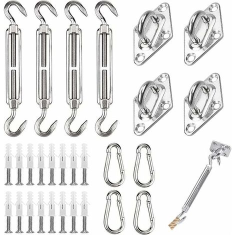Shade Sail Mounting Kit, Stainless Steel Shade Sail Mounting Kit, Triangle & Square, Rectangular (1/5)