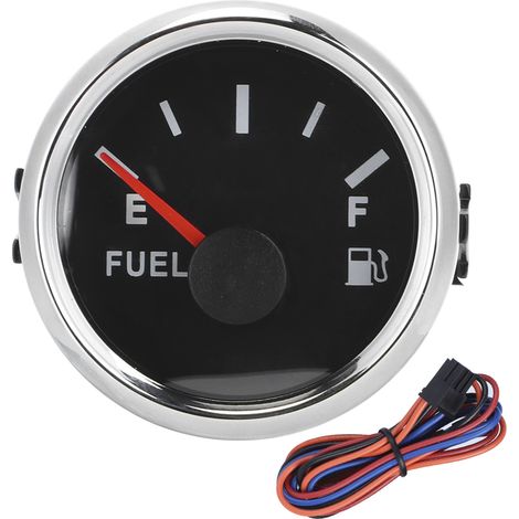 Jauge de niveau réservoir carburant 52mm/2in signal 0-190ohm indicateur à aiguille marine bateau voiture cadran noir cadre argenté