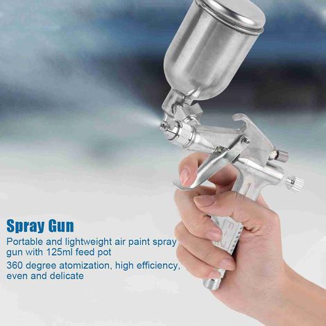 Pistolet à peinture pneumatique F-2, buse 0,5 mm, godet 125 ml, alimentation par gravité, outil à air comprimé (1/5)