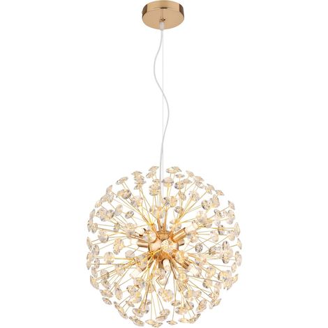 Globo - lámpara colgante - KATRINA - dorado - vidrio - Ø 40cm -