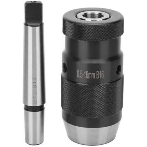 BARKBUSTERS Mandrin de perçage MK2-B16 avec une plage de serrage de 16 mm, mandrin de tour pour métaux, idéal pour le montage d'outils de tour, mandrins de perçage et de tour pour MK2. (1/5)