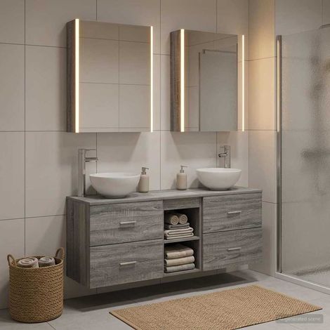 vidaXL Bathroom Cabinet Set 5 pcs Grey Sonoma Engineered Wood (1/5)