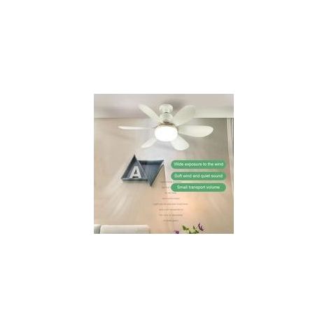 Ventilateur de Plafond Intelligent avec Lumière LED, Sans Fil, Télécommande Domestique, Variable, 40w 86-265V Blanc (1/3)