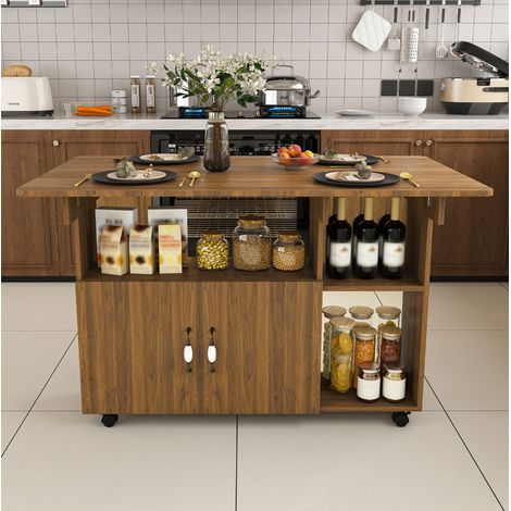 Mobiler klappbarer Esstisch 110 × 70 × 80 cm aus MDF in Nussbaumoptik – MEUBLIV (1/5)