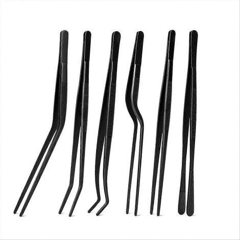 Tweezer tongs 6 pièces tweezers 8inch cuisson tweezers acier inoxydable alimentaire chef culinary tweezers tongs (1/5)