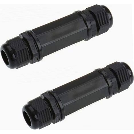 Lot de 2 connecteurs blindés RJ45 étanches Cat5/5e/6 8P8C IP67 Ethernet LAN mâle double tête extérieur LAN coupleur adaptateur femelle vers femelle (1/5)