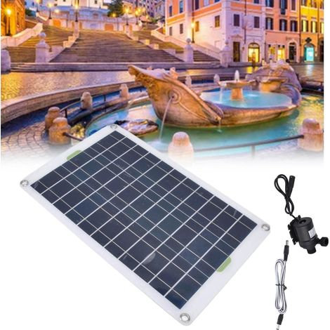 1 Kit Pompe à Eau Solaire, Débit 800 L/h, Alimentation 12 V, Pour Étang, Fontaine, Jardin