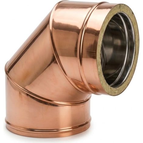 MAKA Curva 90° Canna Fumaria Doppia Parete Aria Inox Rame Ø 180 mm (esterno 230) (1/5)