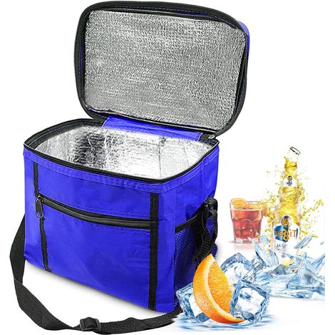 Sac isotherme pliable Oeltas, 11 litres, pour pique-nique, mini sac à lunch isotherme, 27 x 17 x 24 cm, bleu (1/5)