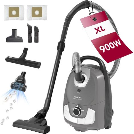 Aspirateur avec Sac 900W 3.5L, Turbo 4-en-1 Anti-Poils Brosse turbo 4-en-1 anti-poils, 10m rayon, filtre HEPA, asp. régl., sols/moq., compact, léger (1/5)