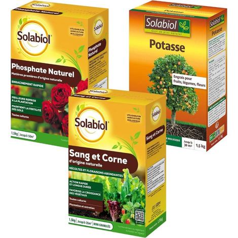 Trio Engrais Solabiol : Azote, Potasse et Phosphore pour Votre Jardin