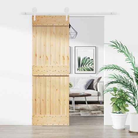vidaXL Porta scorrevole Naturale e Bianco 70 x 210 cm