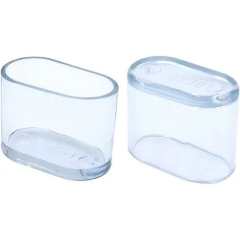 20 ovale, transparente Füße aus weichem PVC für Stuhl- und Tischbeine, 15 x 30 mm (1/5)
