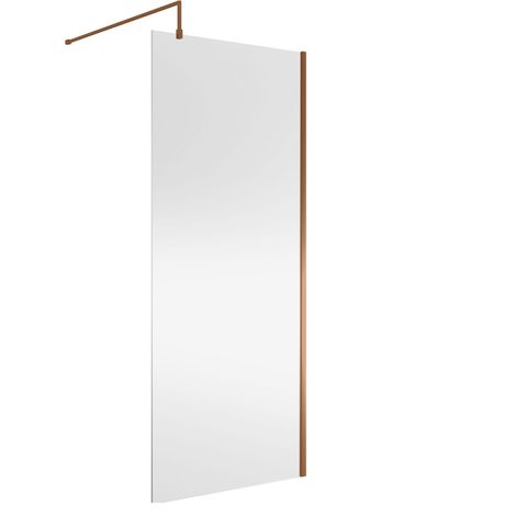 Balterley Wetroom Screen with Support Bar, 900mm, Brushed Bronze
