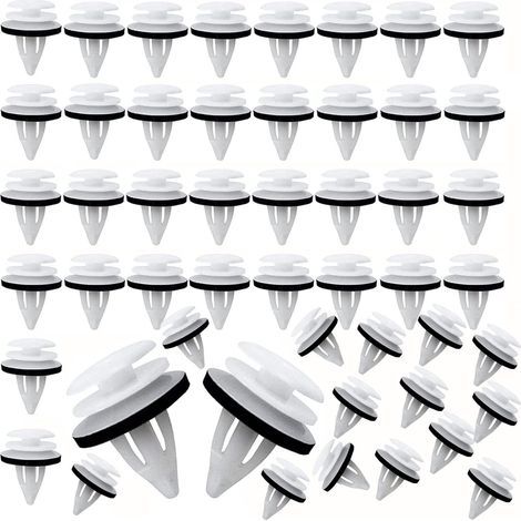 Lot de 50 clips de fixation universels pour carrosserie de voiture, rivets en plastique, pour panneaux de portières (1/5)