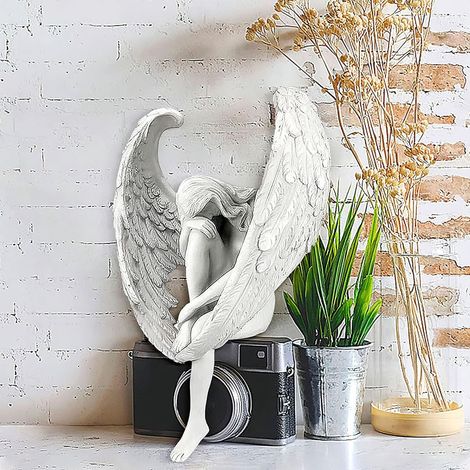 Statue D Ange - Statue De Jardin En Résine - Décoration Extérieure Intérieure Noël Halloween - 18 Cm - 1 Pièce (1/5)
