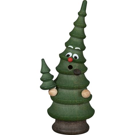 Räucherbaum Deko Holz Sturmfichtl inkl. 5 Räucherkerzen 15 cm Räucherfigur