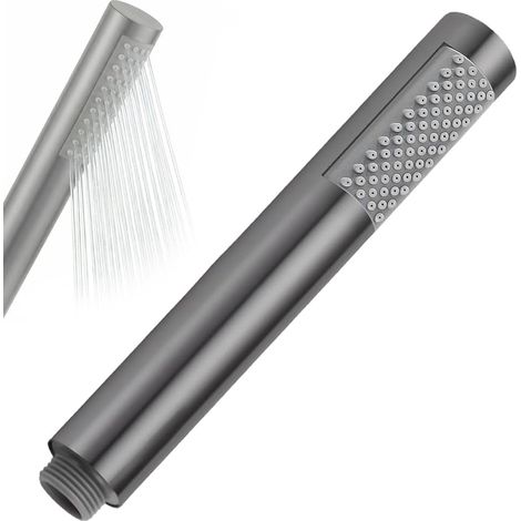 Douchette à main haute pression en acier inoxydable gris brossé – Pommeau de douche économique 67 jets, universel 1/2", design moderne pour salle de bain (1/5)