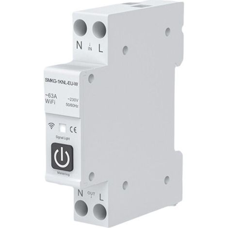 Disjoncteur Intelligent Tuya WIFI 1P+N 1A-63A Rail DIN Réglable avec Mesure Fonctionne avec Life Alexa Home (1/4)
