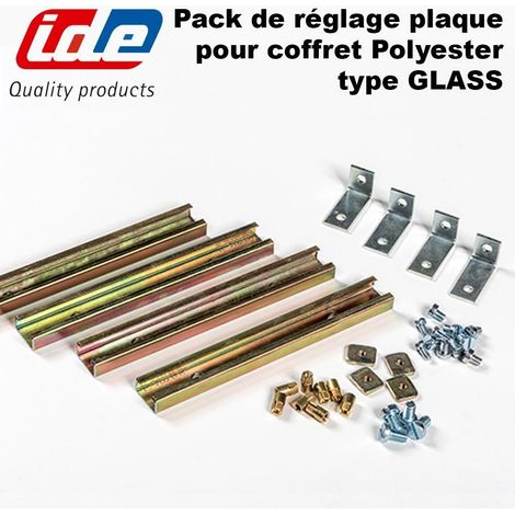 Pack de réglage de plaque pour coffret polyester IP66 IDE - Profondeur - Pack pour coffret profondeur 200mm