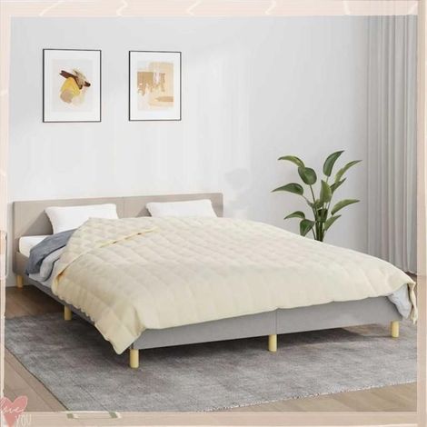 350816 Couverture lestée Crème clair 200x225 cm 9 kg Tissu (1/5)