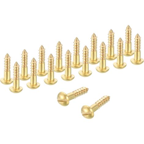 Lot De 28 Vis À Bois M2.5 x 10mm Laiton À Fente Tête Ronde (1/5)