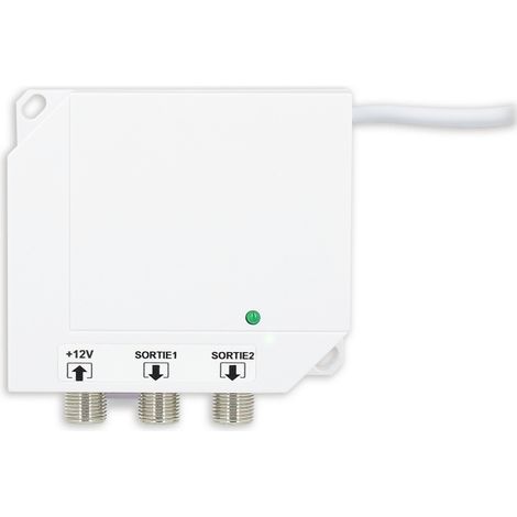 Alimentation pour Amplificateur Antenne TV 12V 300mA Répartiteur 2 Sorties TNT / UHF