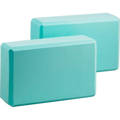 Blocs de fitness - Blocs de yoga confortables, antidérapants, légers, parfaits pour les voyages et les exercices de Pilates. Turquoise, 23 x 15 x 7,5 cm (1/5)
