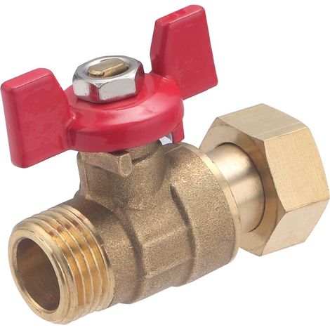 Noyon & Thiebault – Mini vanne d'arrêt mâle femelle 1/2" – Raccord G1/2" – Ouverture/fermeture 1/4 tour – Laiton conforme à la législation sanitaire