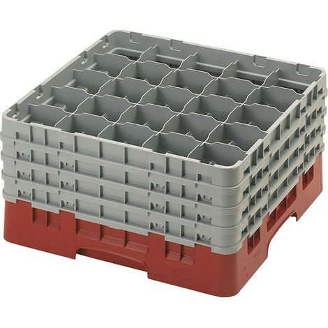 Casiers de lavage - Haut max 23.8 cm - 50 x 50 x 26.7 cm - Groseille - Lot de 2 - Cambro