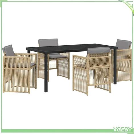 Ensemble de salle à manger pour jardin - FAFEICY - 3380671 - Beige - Acier revêtement poudre - 4 personnes (1/5)