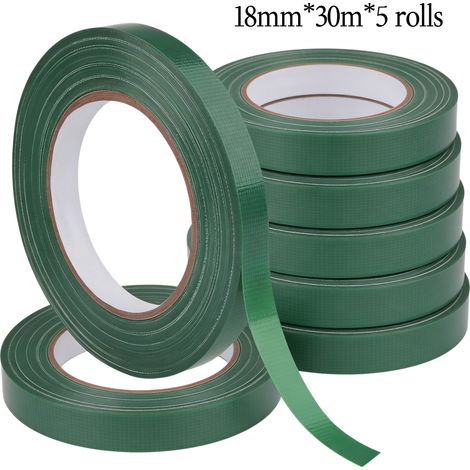 Ruban adhésif floral vert, ruban imperméable pour emballage de fleurs, convient aux bouquets, 18 mm x 30 m x 5 rouleaux (1/5)