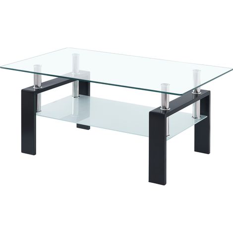 Table basse en verre trempé transparent pour le salon (1/5)