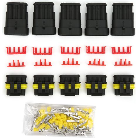 5 ensembles 4P 5P 6P AMP 1.5 prise mâle et femelle connecteur étanche pour voiture automobile 4P (1/5)