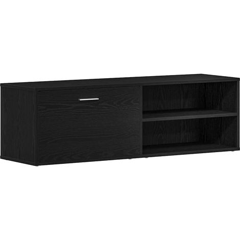 Mobile TV Rovere Nero 120x34x37 cm in Legno Multistrato vidaXL
