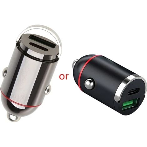 Chargeur de voiture rapide pour téléphone portable, tablette et caméra embarquée : prise double port USB et PD 30 W/65 W de type C, chargeur de voiture dissimulé (1/5)
