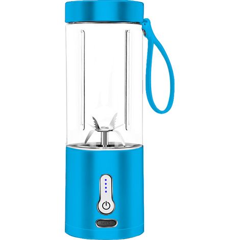 Blender Portable pour Smoothies et Shakes, Mini Blender 530ML, Rechargeable et 6 Lames, 4000mAh Fruit Blender Personal Juicer, Portable Blender Cup pour Voyage Cuisine 1pc Bleu (1/4)