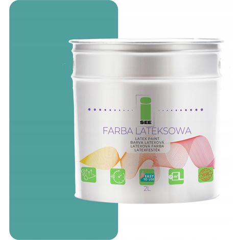 PITTURA MURALE AL LATTICE PER INTERNI VERDE TURCHESE MENTA 2L (1/5)