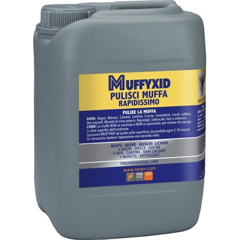 Faren MUFFYXID MUFFYCID Antimuffa interni esterni contro alghe muschi licheni 5 LT