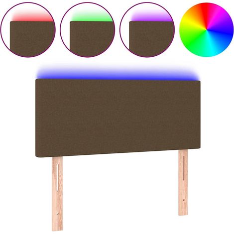 Maison Exclusive - Cabecero con LED de tela marrón oscuro 90x5x78 (1/5)