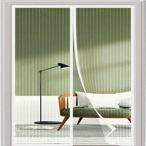 Magnetischer Moskitonetzvorhang 135 x 210 cm, automatischer Schließmechanismus, Weiß, für Türen, Fenster und Balkone (1/5)