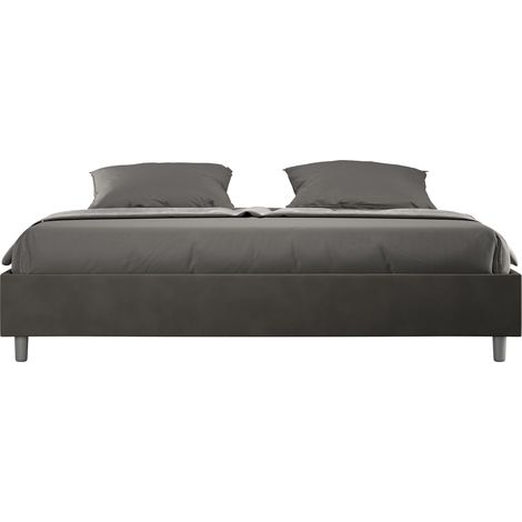 Letto Matrimoniale Large Sommier 180x200 cm Senza Rete Azelia Grigio (1/4)
