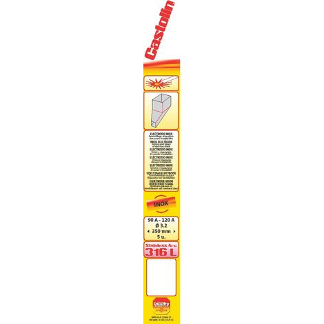 Etui de 5 baguettes acier inoxydables type 316L diamètre 3,2mm - CASTOLIN - 316 L 3205