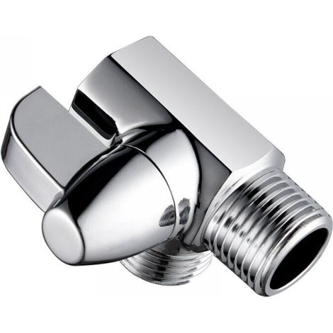 Deviatore doccia a 3 vie in ottone cromato, valvola adattatrice a T G1/2" per braccio doccia a montaggio fisso