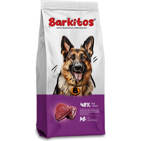 Croquettes pour chiens Barkitos au bœuf et au riz, 18 kg
