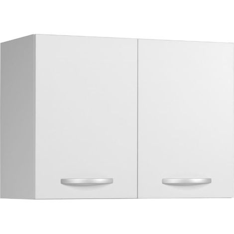 Armoires de cuisine EKO Matt White Modern Style Rangement supérieur 2 portes 80 cm (1/3)