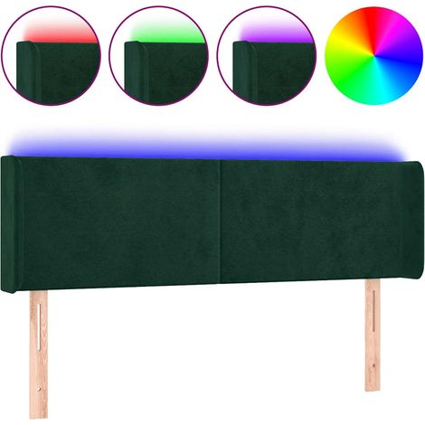 Maison Exclusive - Testiera a LED Verde Scuro 147x16x78/88 cm in Velluto (1/5)